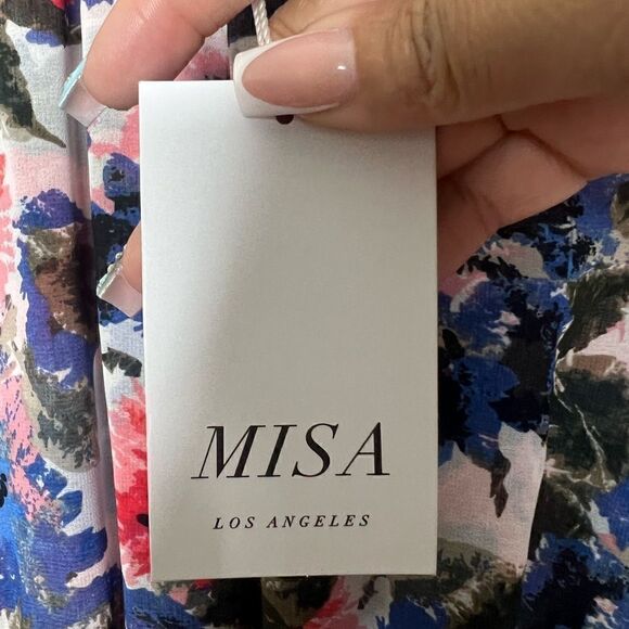 Misa Los Angeles x Revolve Tie Dye Floral Savanna Asymmetrical Hem Dress XS - Picture 11 of 13